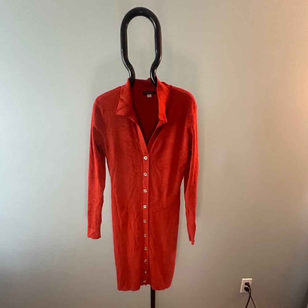 Tommy Hillfiger Ladies Long Sleeve Button Front Sweater Dress